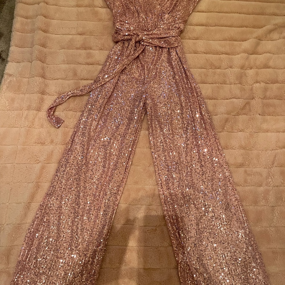 Pink sequin jumpsuit
